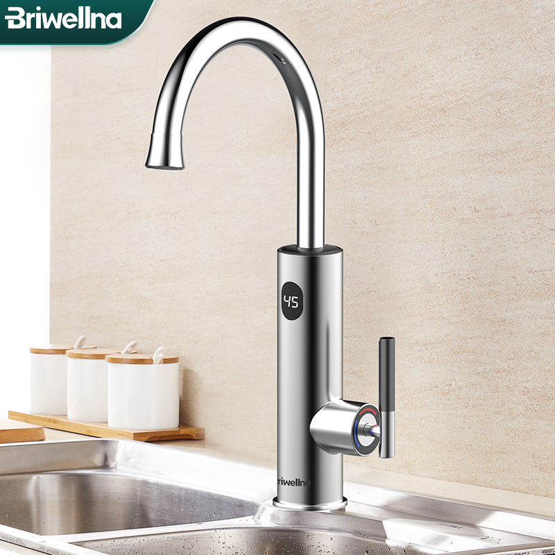 Briwellna 電気温水器キッチン蛇口 2 で 1 デジタルディスプレイステンレス鋼 220V 電気タップ間欠泉 Robinet