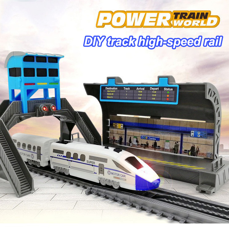 50 個鉄道電車高速列車モデルトラックおもちゃ子供の教育 DIY 列車セットクリスマスギフト男の子のおもちゃ