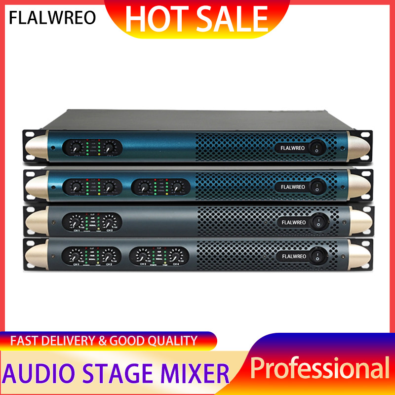 FLALWREO KS2500 パワーアンプ 2/4 チャンネル 8 オーム 1200 ワットオーディオアンプデジタルアンプオーディオ DJ ステージパフォーマンス