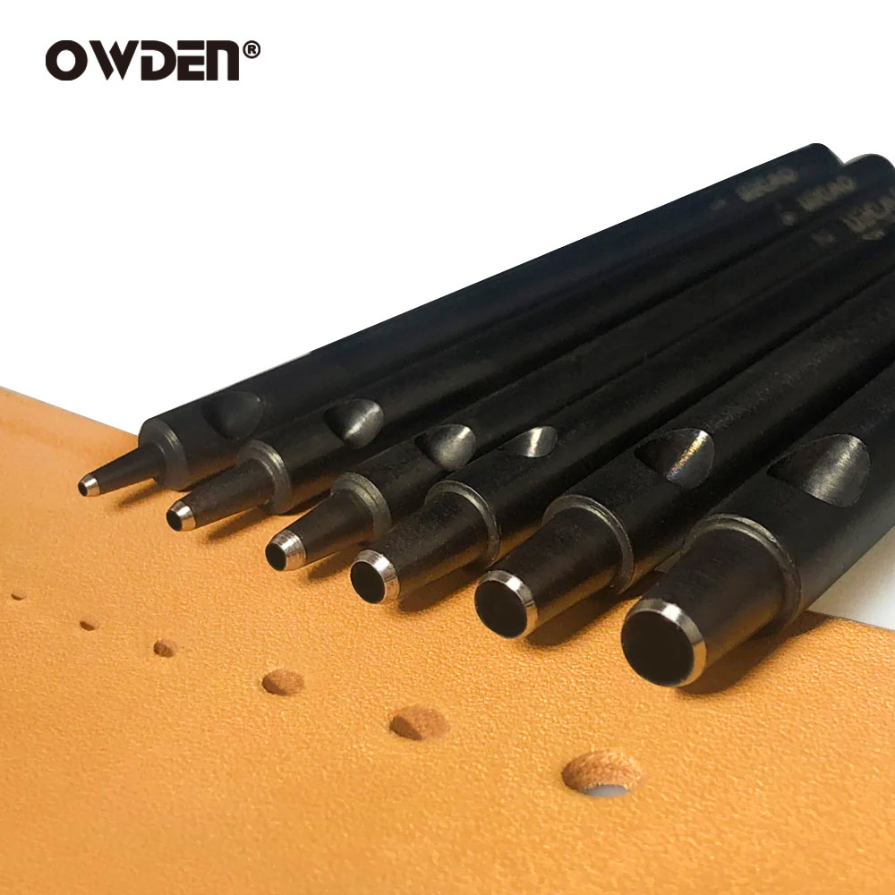 OWDEN 1-5 ミリメートル 6 個革中空パンチャーセット紙薄いプラスチック生地ゴムベルトストラップ穴時計バンドパンチ