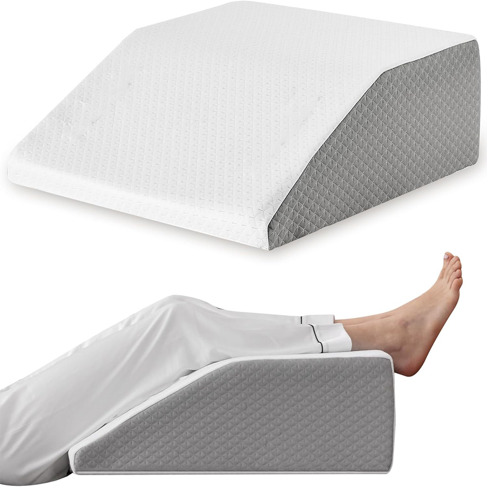 脚枕、脚用 8 インチ脚昇降枕、休息、睡眠、横向き寝用脚ウェッジ枕、低反発脚ウェッジ枕
