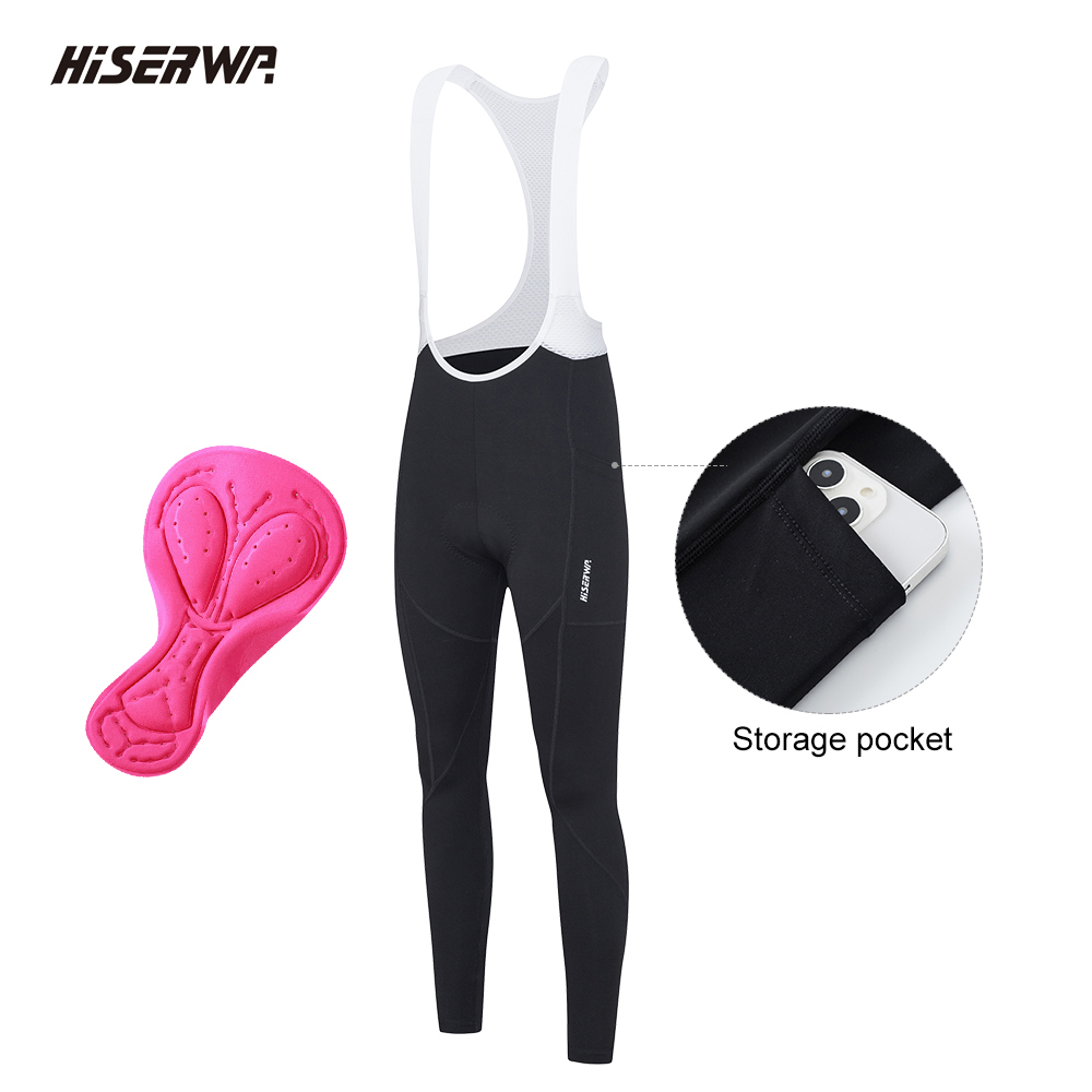 HISERWA 女性のプロフェッショナルサイクリングビブパンツ春秋 MTB ロードバイクパンツ通気性衝撃吸収サイクリングタイツ