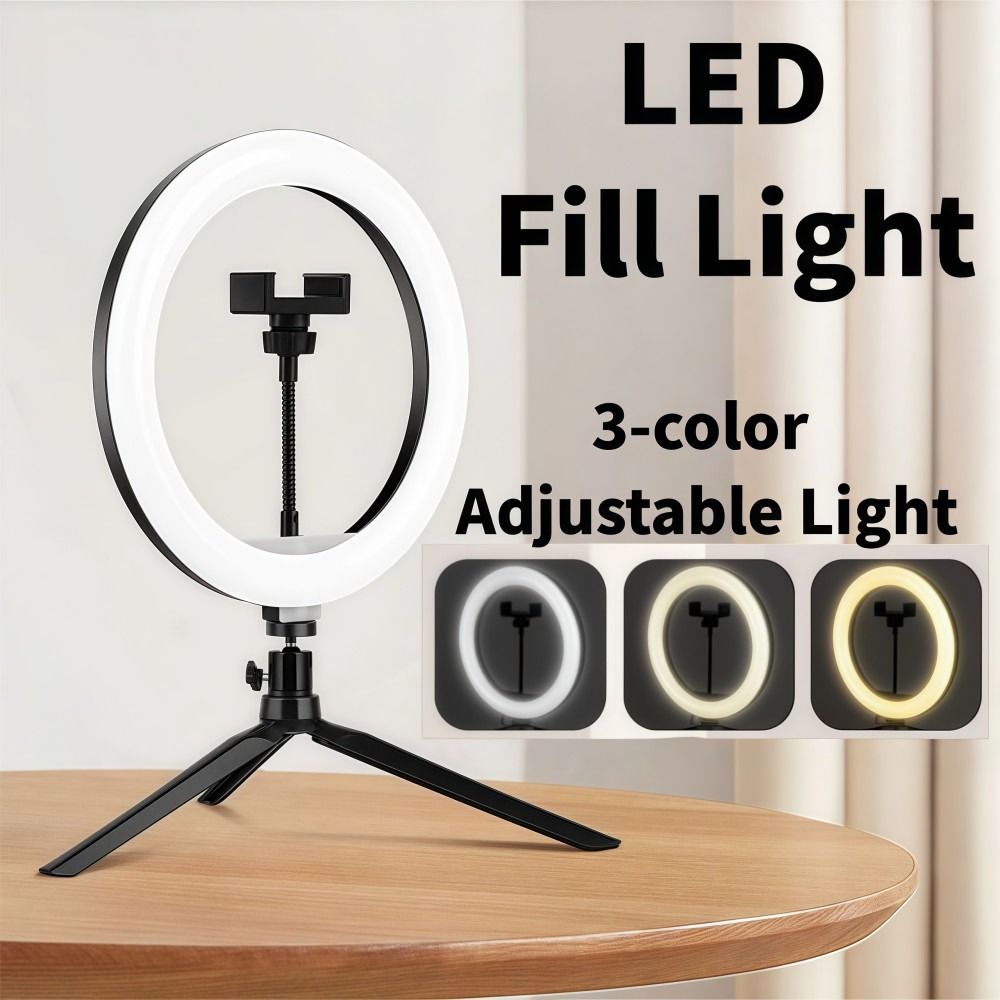 26 センチメートル 10 インチ LED 撮影ライトリング調光可能な携帯電話補助光耐久性のある三脚スタンド付き写真撮影用ライト Selfies