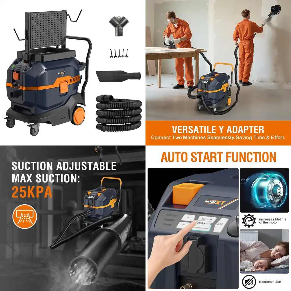 MAXXT ヒープ商用電気 3800 ワット 43L 集塵機ウェットドライ掃除機自動フィルタークリーンシステムサンダーシェルフト
