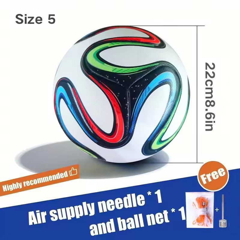 サッカー男性と女性のための 2014 マッチサイズ 5 PU 大人 Futebol アウトドアスポーツトレーニングボールプロフェッショナル厚みのあるチームサッカー