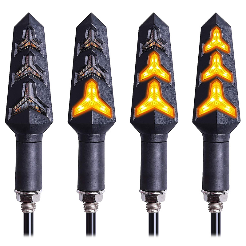 4 個オートバイウインカーライト内蔵フラッシャーリレー 12LED 流れるウインカーバイクウインカー 12V 防水