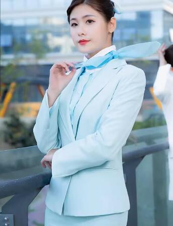 韓国の客室乗務員の制服航空会社のスチュワーデスの女性ブルー