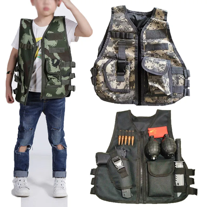 軍ファン屋外子供ベスト戦術少年少女迷彩 CS ゲームベスト子供狩猟コスプレ釣り CS ゲーム服