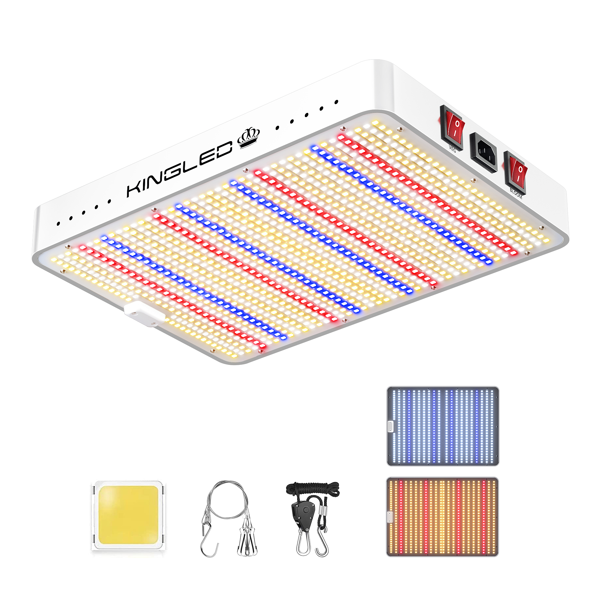 KINGLED 水耕栽培ライト 1000W/2000W/3000W/4000W Lm301h Evo フルスペクトル ファイトランプ 温室屋内植物用