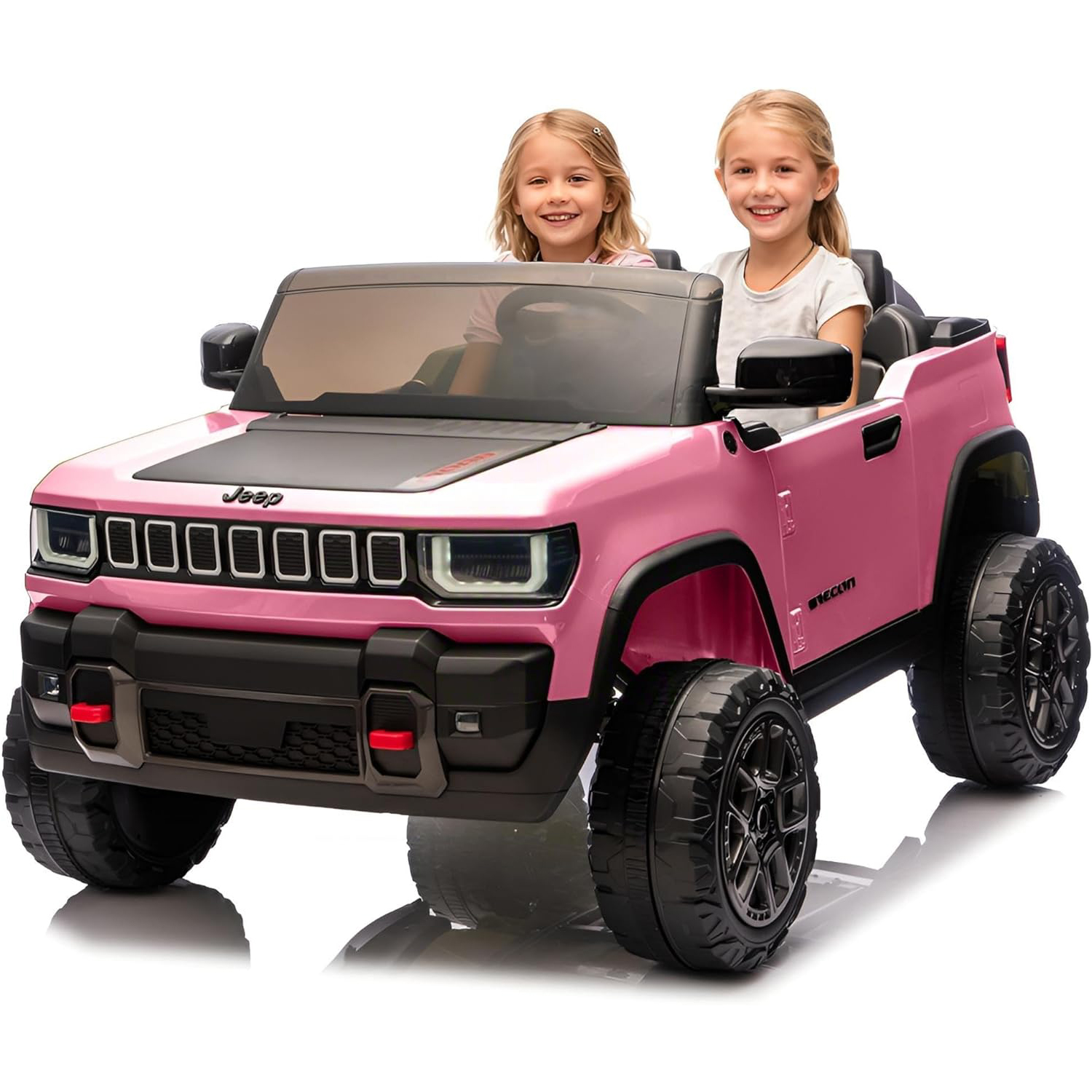 子供用 24V 電気自動車 3-8Y 2 人乗り子供用乗用車、3 スピード付き親リモコン、Bluetooth 音楽、LED ライト