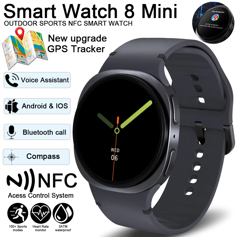 2026New 腕時計 8 GPS トラック女性スマートウォッチ男性女性健康スポーツ AMOLED 心拍数 Bluetooth 通話防水男性スマートウォッチ