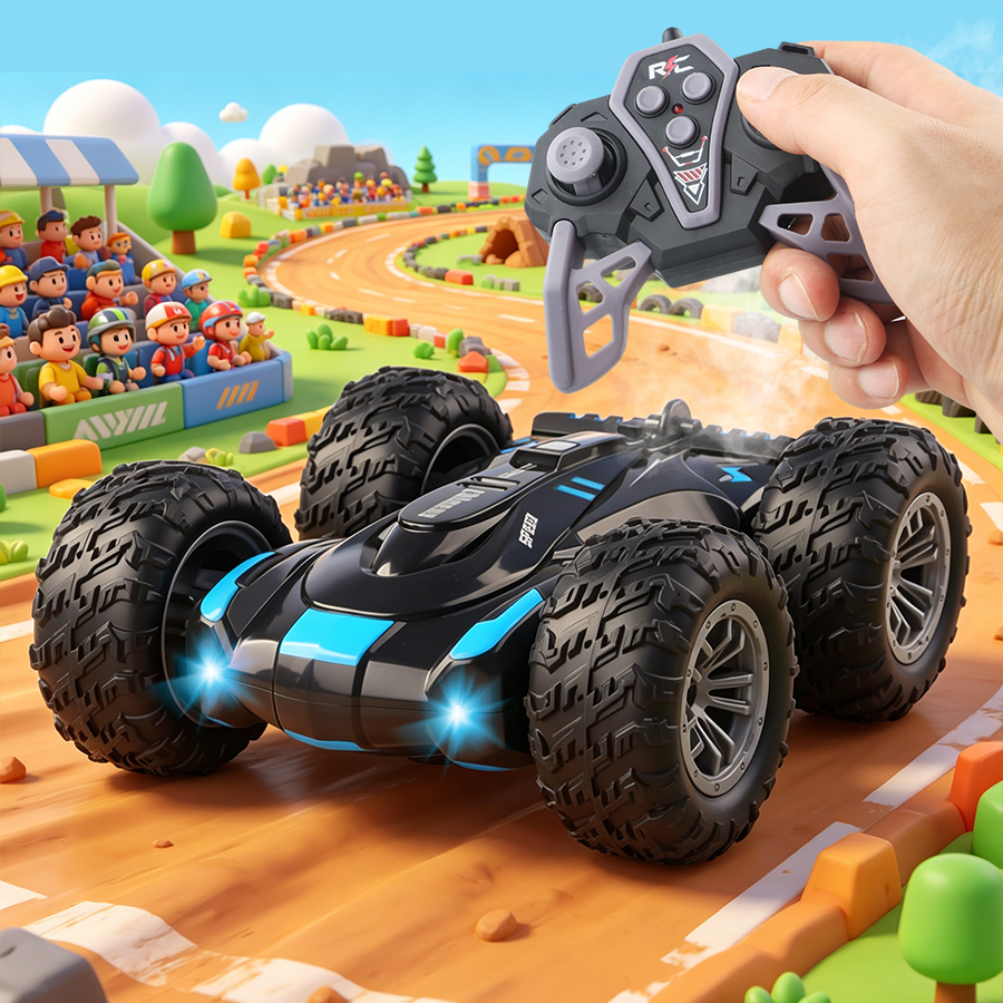 RC スプレーカー 2.4G 両面スタント ライト付き 子供のおもちゃ 直接充電対応 外部充電