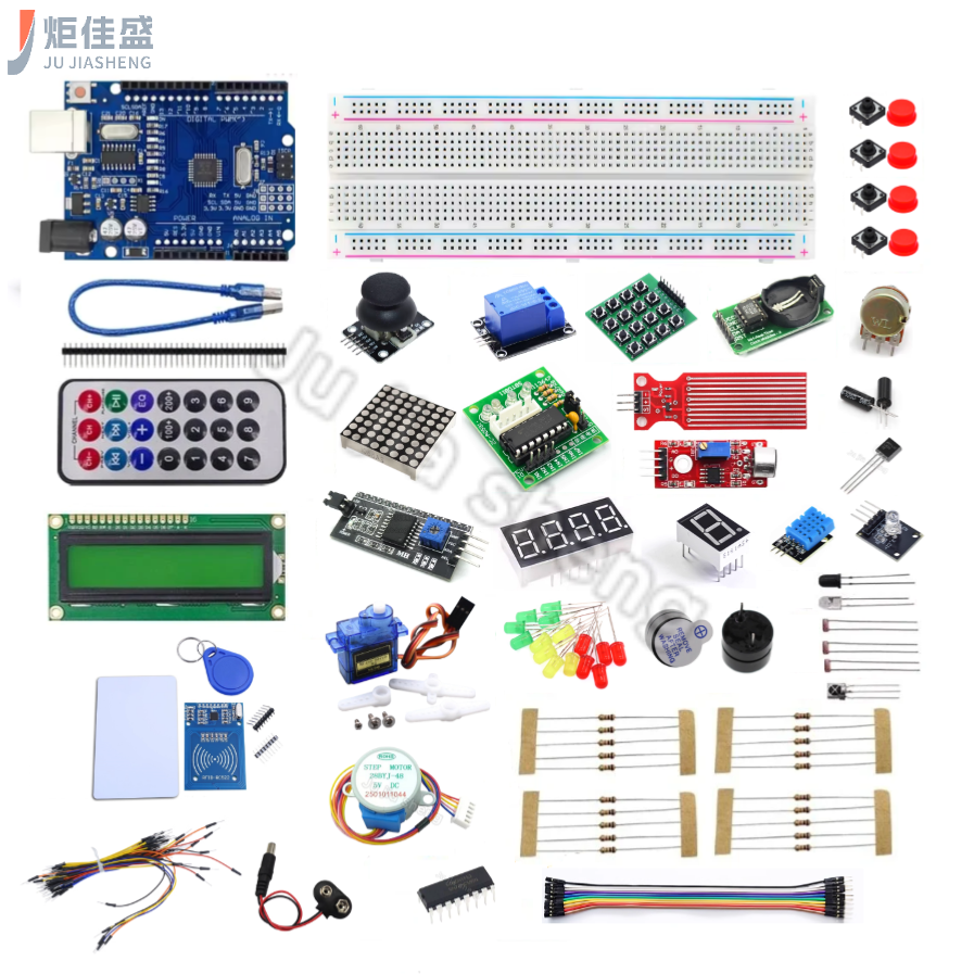 Uno R3 スターター キット - Uno R3 ブレッドボードとスタンド、ステッピング モーター/サーボ モーター/1602 LCD/Arduino 用ジャンパー