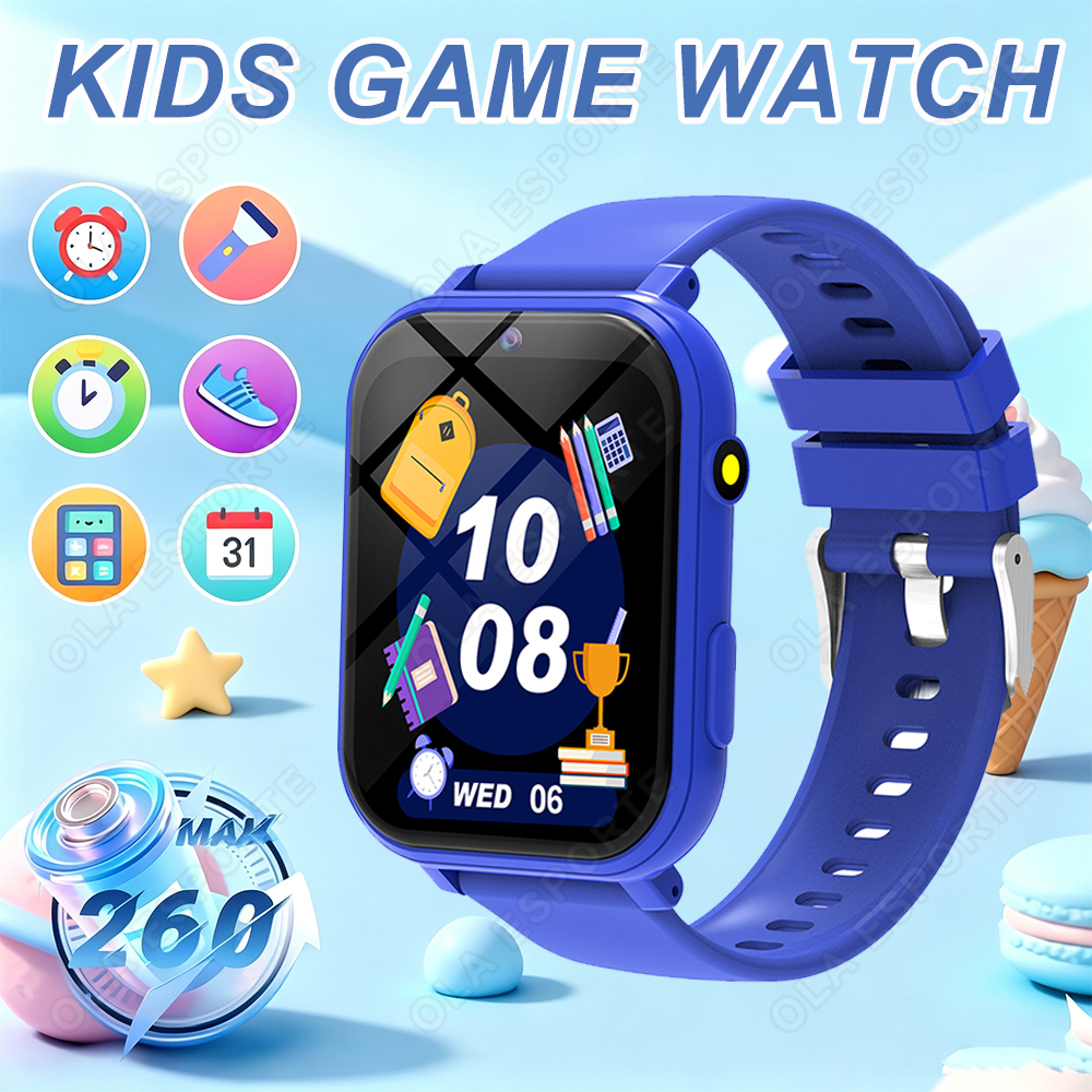 2026 ニューキッズスマートウォッチ子供のためのゲーム睡眠監視懐中電灯目覚まし時計少年少女ギフト子供パートナースマートウォッチ HW12