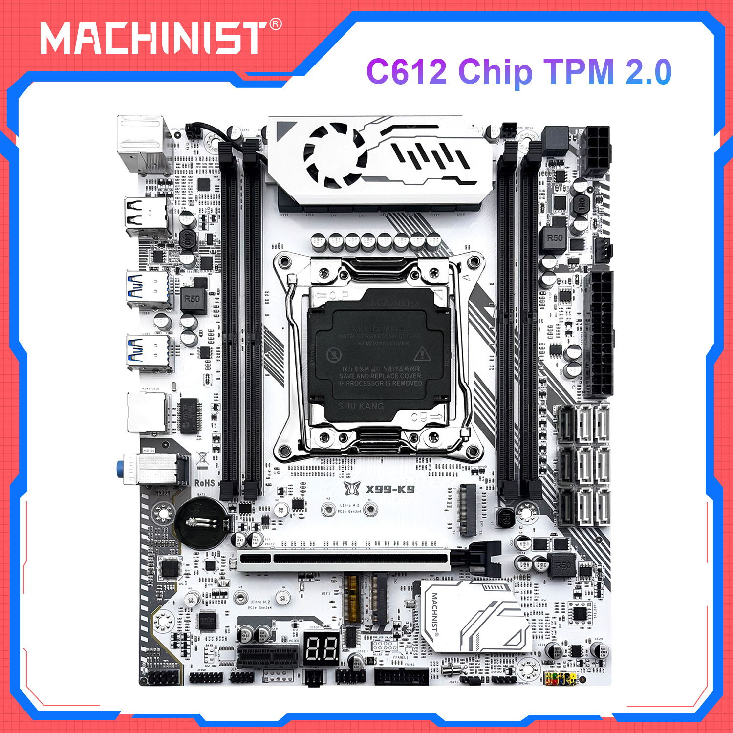 MACHINIST K9 X99 マザーボード サポート TPM 2.0 intel Xeon E5 V3/V4 LGA 2011-3 CPU および DDR4 RAM NVME M.2 4 チャネル メモリ