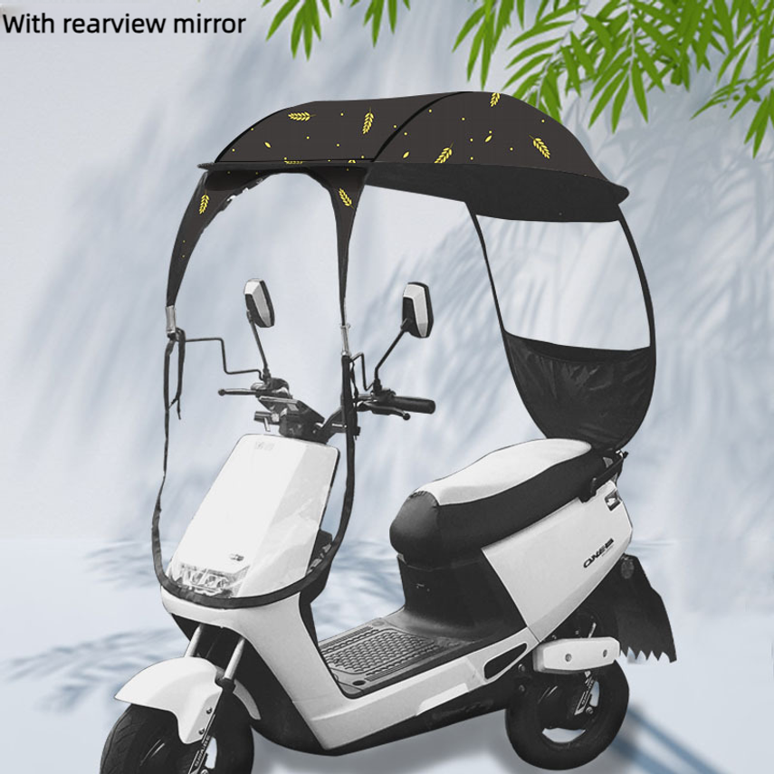 電気自動車、オートバイのレインカバー、電気自動車のキャノピー用の厚みのある黒コーティングされたサンシェードと防風カバー