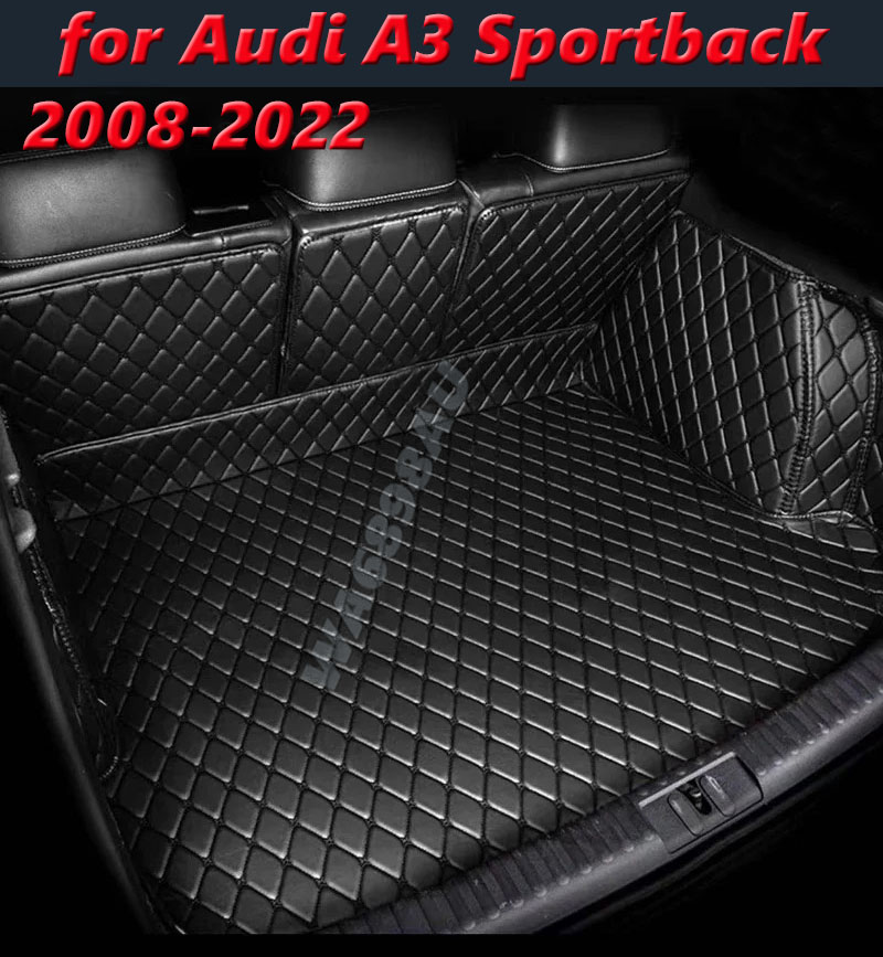 カスタム高品質車のトランクマットアウディ A3 スポーツバック 8P 8V 8Y 2008 2009 2010 2011 2012-2026 汚れ防止レザーカーペット