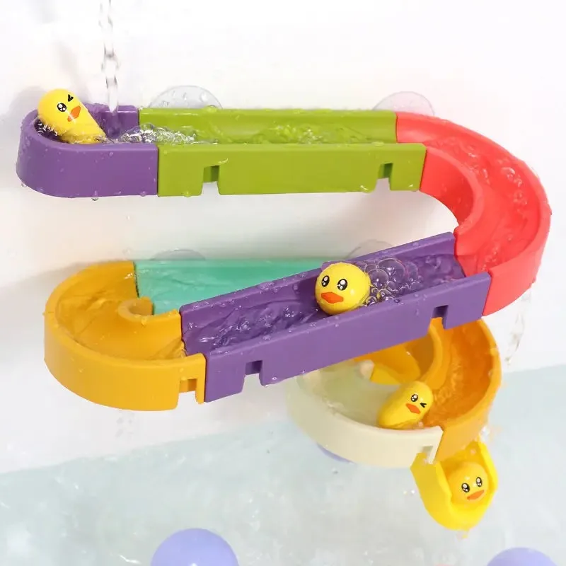 ベビー DIY 組み立てトラックスライド吸盤おもちゃ浴槽のおもちゃベビーバスルーム浴槽シャワーおもちゃセットアヒル水のおもちゃ子供のため