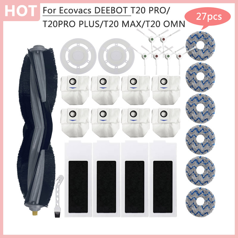 Ecovacs DEEBOT T20/T20 PRO/T20PRO PLUS/T20 MAX/T20 OMNI Hepa フィルターメインブラシカバー掃除機ダストボックスホルダー部品