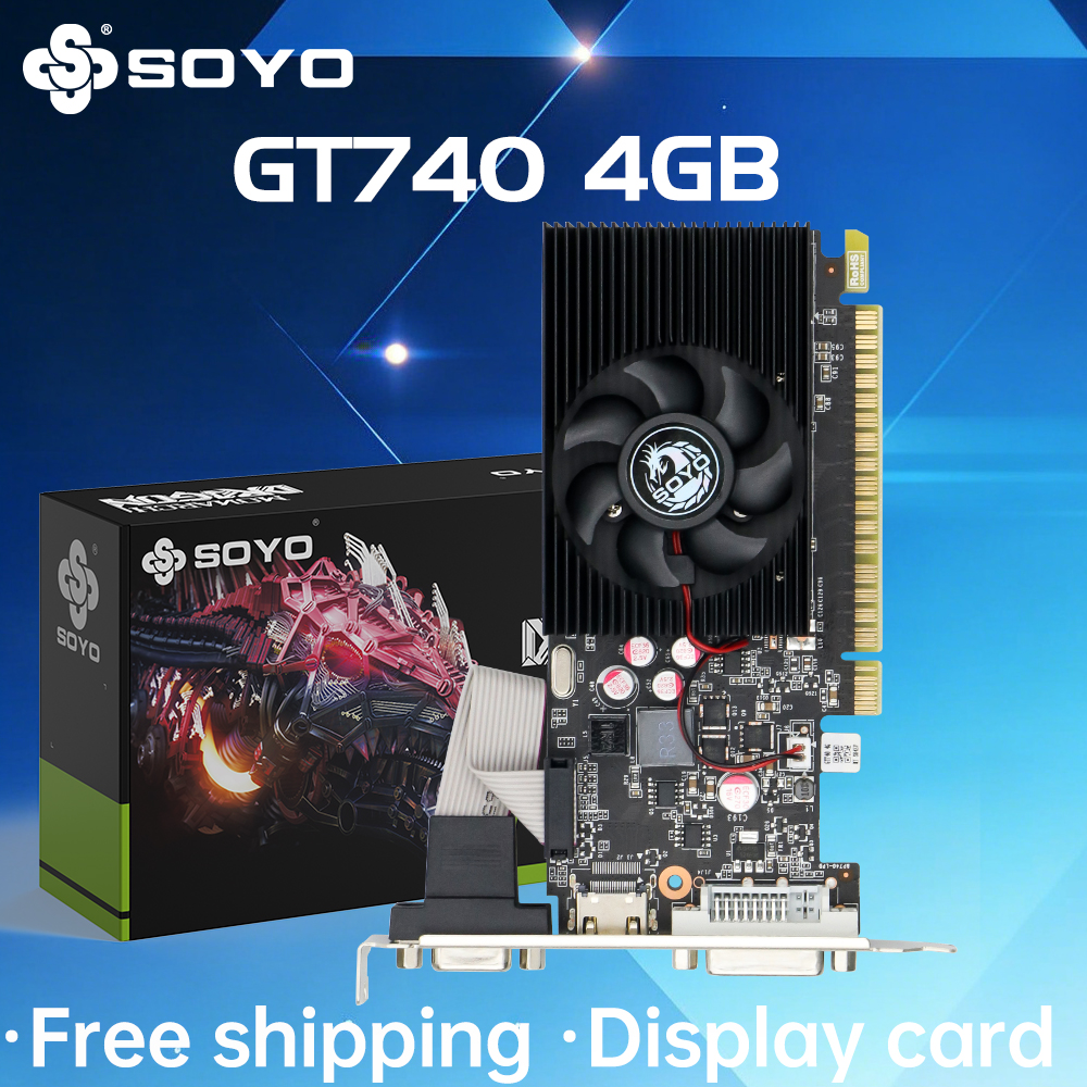 SOYO ハーフハイト グラフィックカード NVIDIA GT740 4G/2G GDDR3 128ビット ビデオカード デスクトップゲーミングコンピュータコンポーネント GPU GT 740