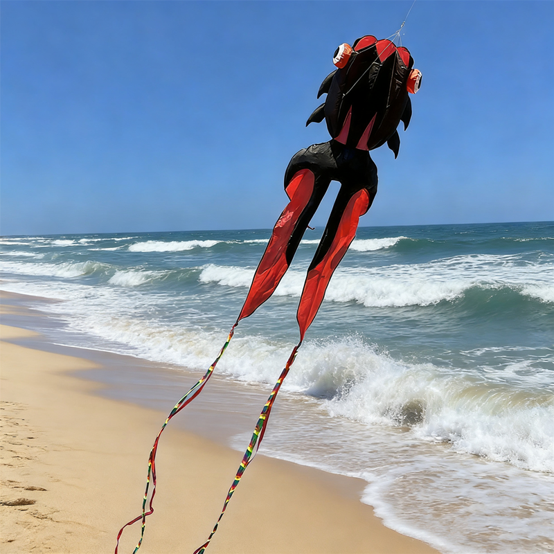 10 メートル金魚凧飛行ソフト凧ロープガーデンゲームビーチ風凧オウムスポーツチリライン屋外おもちゃ子供鯉