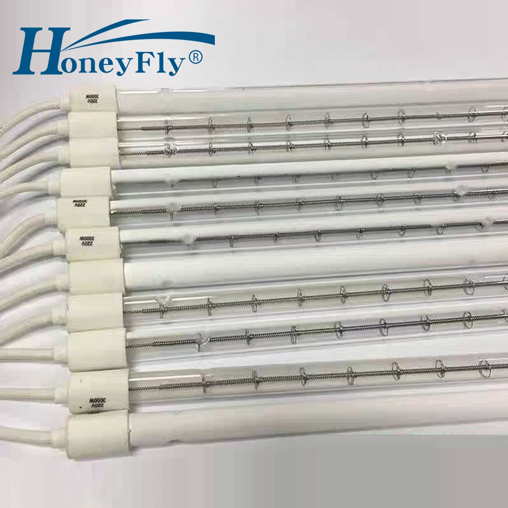 HoneyFly 10 個カスタマイズされたホワイトハーフメッキ IR ハロゲンランプ 600 ミリメートル/800 ミリメートル 1000 ワット 230V 赤外線ヒーターチューブランプ乾燥 PET ブロー