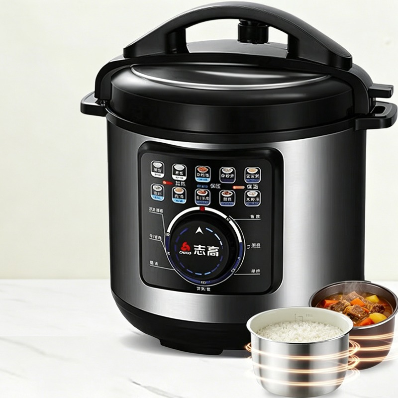 電気圧力鍋、炊飯器、二重胆嚢5L、ホームインテリジェント予約、オープン蓋、スープ作り
