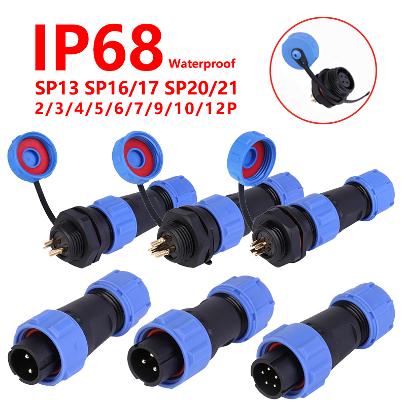 SP13 SP16/17 SP20/21 2-12PIN 防水航空コネクタオス/メスプラグソケットナット/ドッキング IP68 ケーブルワイヤコネクタ