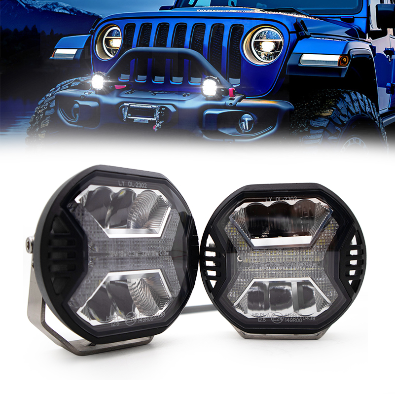 2X4 インチ 車用 LED ワークライトバー アンバー DRL ドライビングライト スポットライト ジープ オフロード ボート トラクター トラック 4x4 SUV ATV ヘッドライト用。