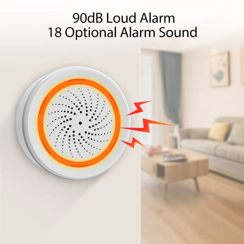 ONENUO Tuya Zigbee スマート サイレン アラーム ホーム セキュリティ用 ストロボ アラート付き USB ケーブル電源と内蔵バッテリーをサポート