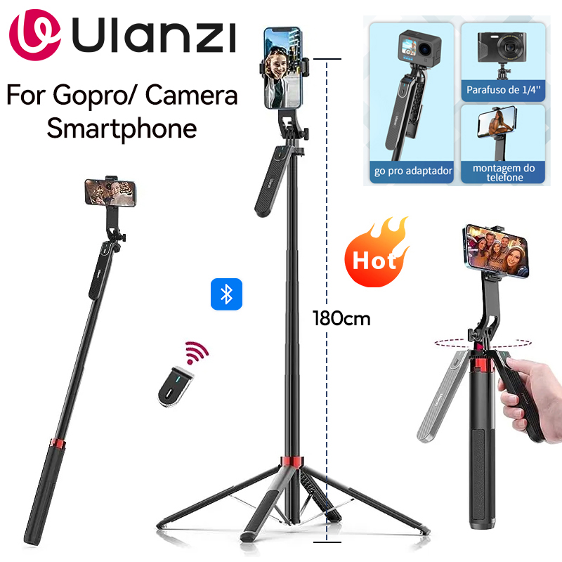 Ulanzi MA09 1.8 メートル Selfie スティック三脚 iPhone 16 15 Android 電話用リモコンパノラマボールヘッドホルダー U200 VL49 キット