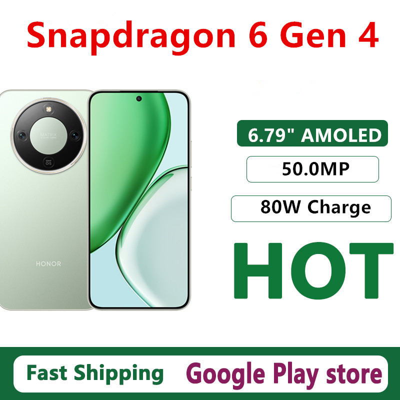 オリジナル名誉 X70 携帯電話 Snapdragon 6 Gen 4 OTA 6.79 "AMOLED 120HZ 80W 充電 8300mAh バッテリー 50.0MP カメラ Android 15.0