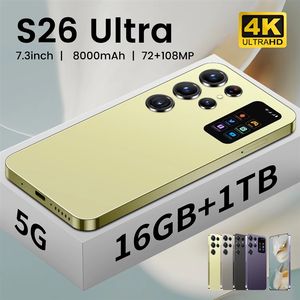 S26 Ultra 純正SIMフリー版スマートフォンの卸売り 7.3インチディスプレイ 108MPカメラ 10コアプロセッサ 16GB RAM 1TBストレージ 5Gスマートフォン