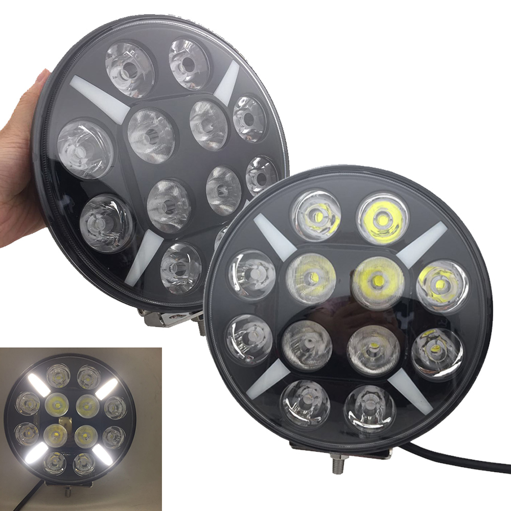 1 個 9 インチ 120 ワット LED ワークライトホワイト DRL 12V 24V オフロード 4WD 4x4 LED DRL ヘッドランプジープトヨタピックアップキャンピングカートレーラー用