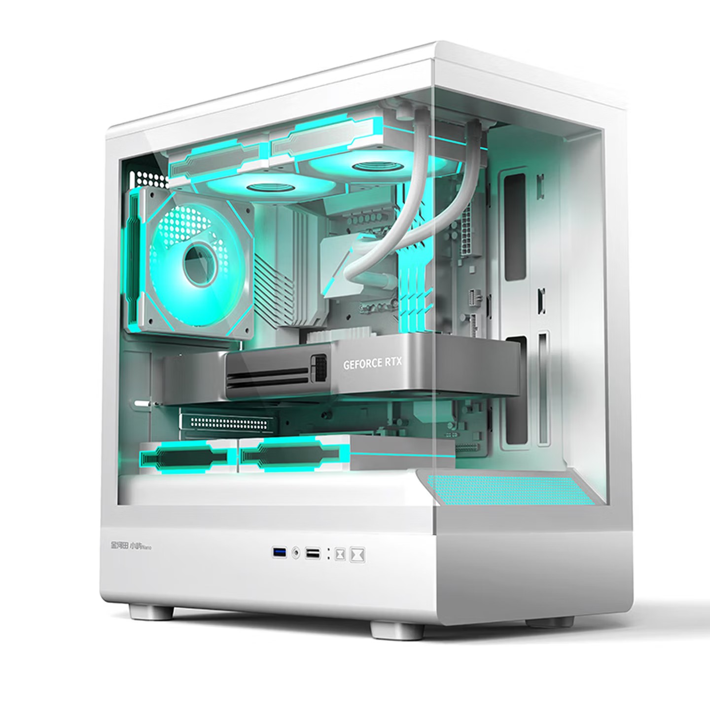 Golden Field Xiaoyu Nano カラムレス シービュー ルーム コンピュータ ケースは 240 個の水冷 / M-ATX / ITX マザーボードをサポート