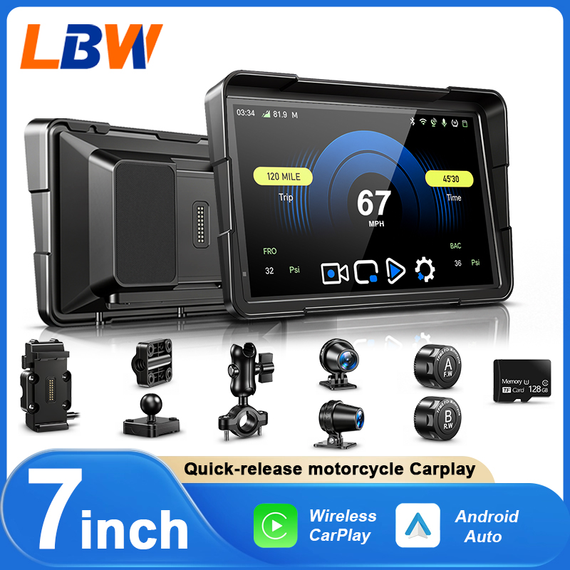 LBW クイックリリースオートバイ CarPlay TPMS デュアルカメラ GPS ナビゲーション付きすべてのモデルに対応