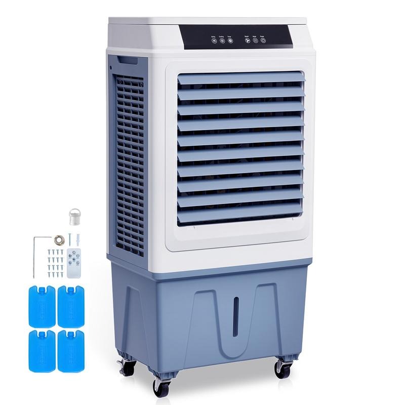 蒸発空気クーラー 3100 CFM 9 ガロン水タンク付きポータブルスワンプクーラー