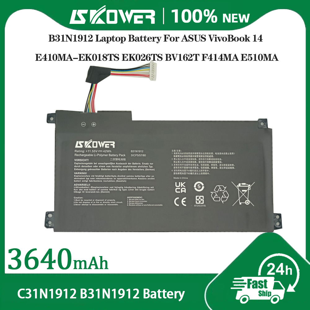 SKOWER B31N1912 ノートパソコンのバッテリー Asus VivoBook 14 E410MA-EK018TS EK018TS E510KA L410MA R522MA E510MA F414MA L510MA C31N1912