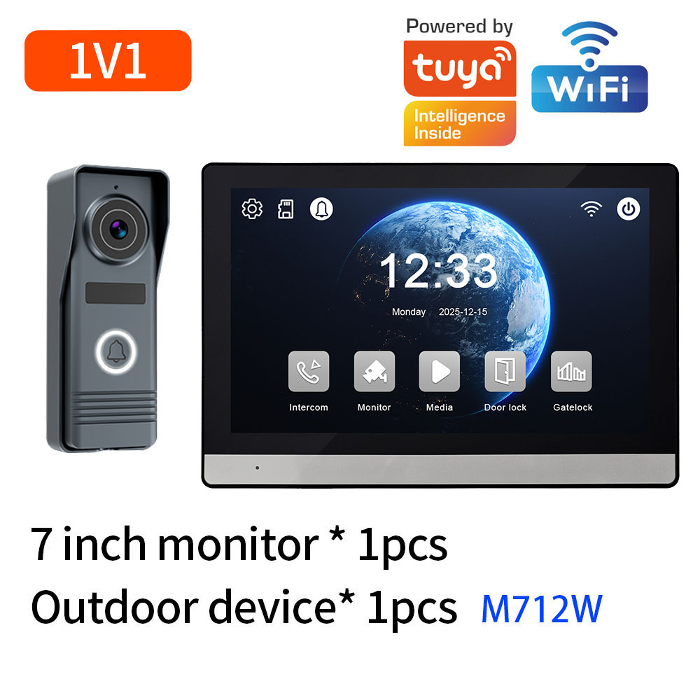 Smart Home Support Tuya App 1080P Video Intercom Video Door Phone 7'' Touch Monitor Video Doorbell Door Camera Security System