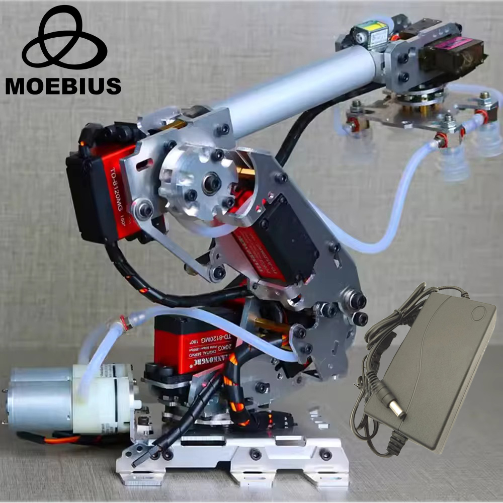 Arduino 7 Dof 大吸引エアポンプロボットアームマルチ DOF マニピュレータ Mindustrial ロボットモデル 6 軸ロボット爪グリッパー