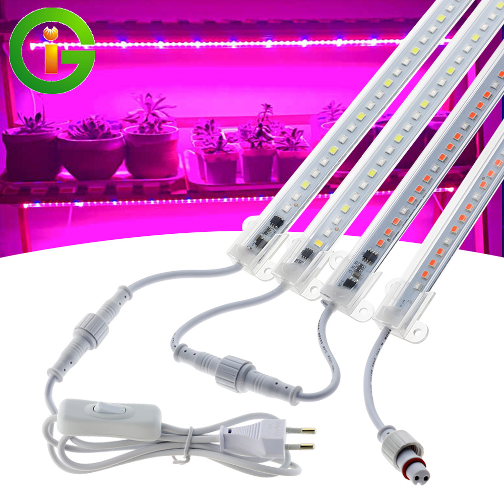 AC220V LED 成長ライトフルスペクトル 72leds LED 植物ライトバー防水コネクタ植物ランプ屋内植物花苗用