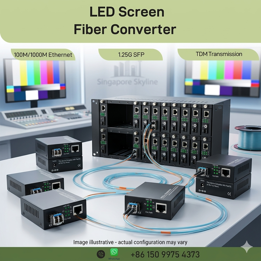 LEDディスプレイ イーサネット - ファイバーコンバータ 1000M RJ45 1.25G ファイバー SC/LC 20KM SM/MM ラックマウント