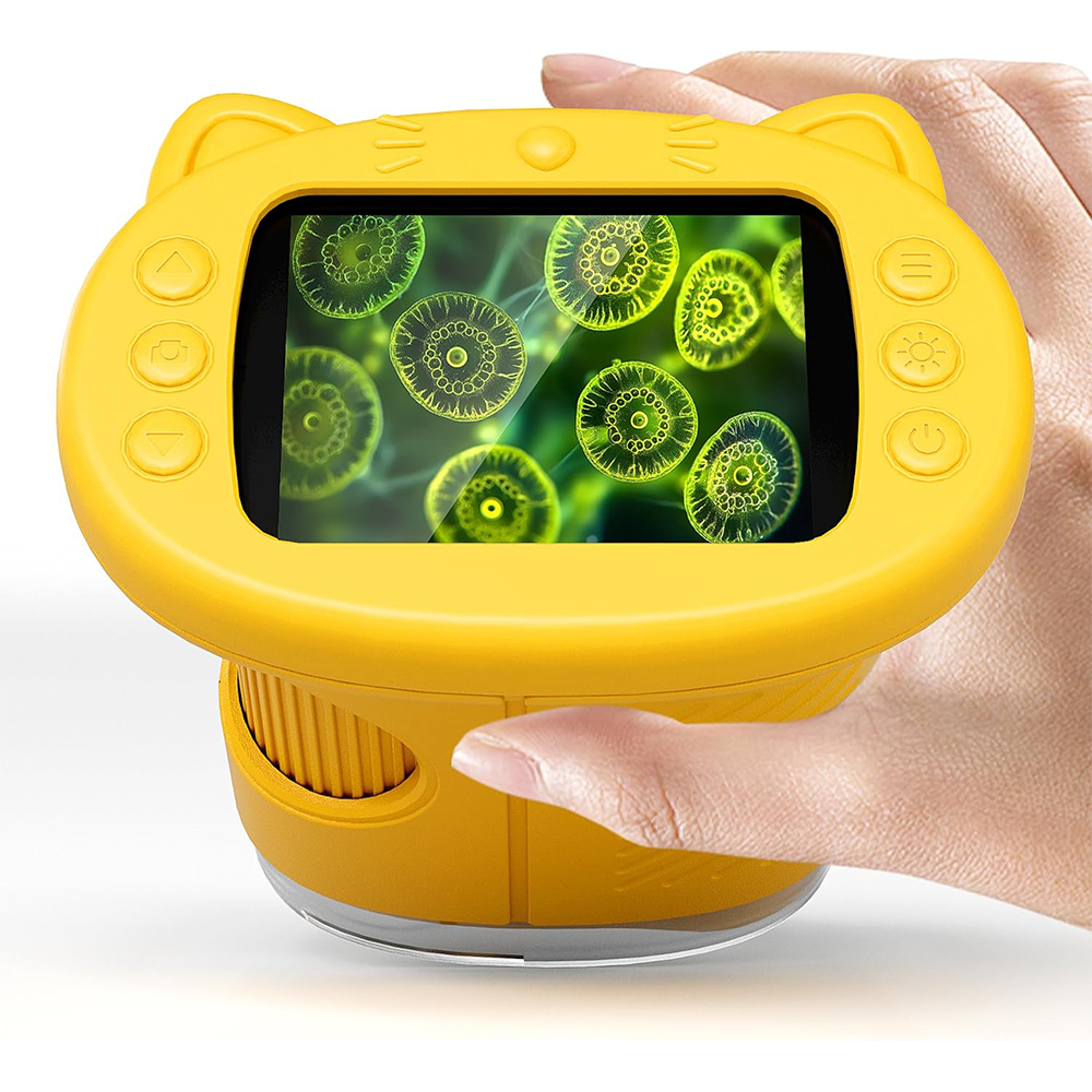 ハンドヘルド子供顕微鏡科学教育玩具 2.4 インチ画面 1000x ポケット顕微鏡クリスマス誕生日ギフト男の子のため