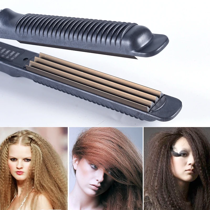 家庭用ファイン波形アイロンヘア波形抗火傷圧着アイロンふわふわウェーブアイロン狭板スタイリングツール 110-220V