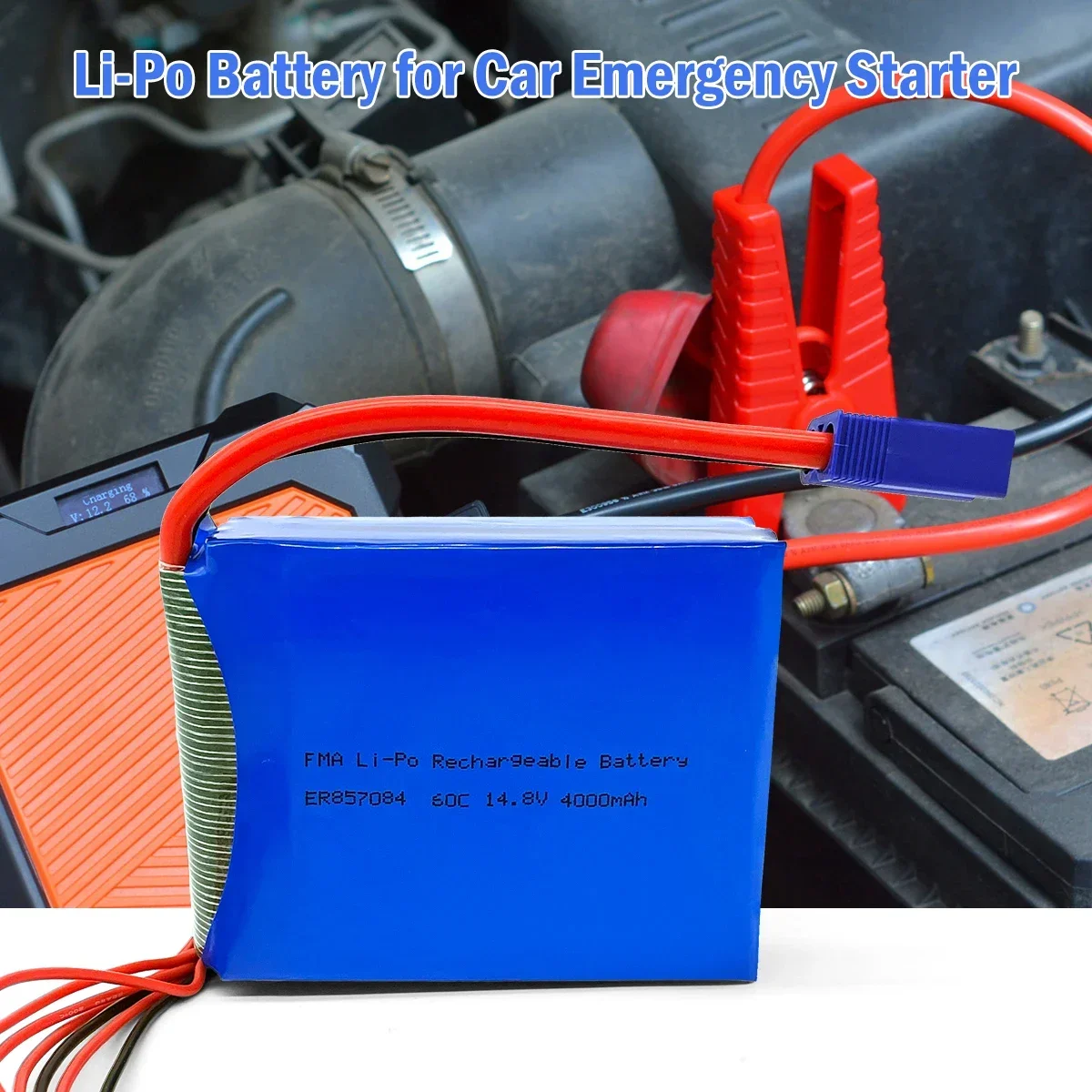 ブースタージャンパーイグナイター車ジャンプスターター 14.8V リポバッテリー 386888 446786 606080 6043115 626786 857080 9042125 7367102 1.8-6AH