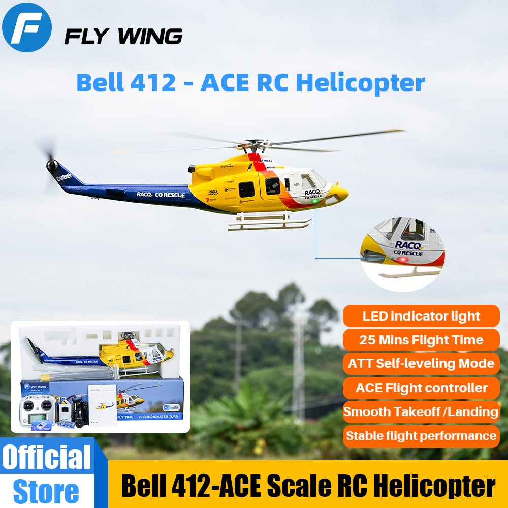 FLYWING Bell 412 RC ヘリコプター LED ライト bell412 スケールヘリコプター 470 サイズヘリコプター FLYWING ヘリコプター ACE フライトコントローラー
