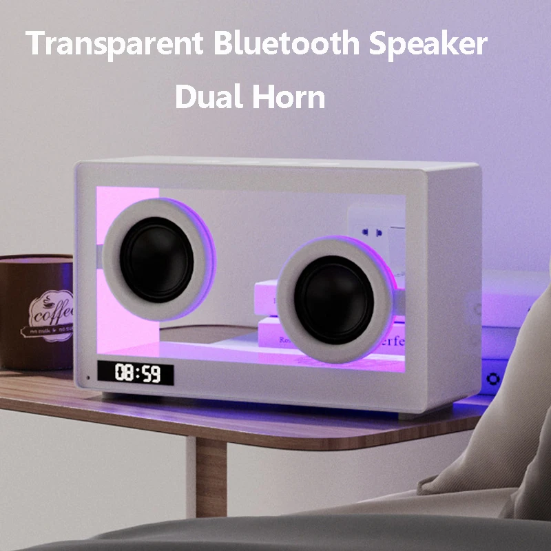 ポータブル目覚まし時計 Bluetooth スピーカーヴィンテージ Hifi サウンドバーワイヤレスカラフルな雰囲気ライトマイクサポート TF カード再生