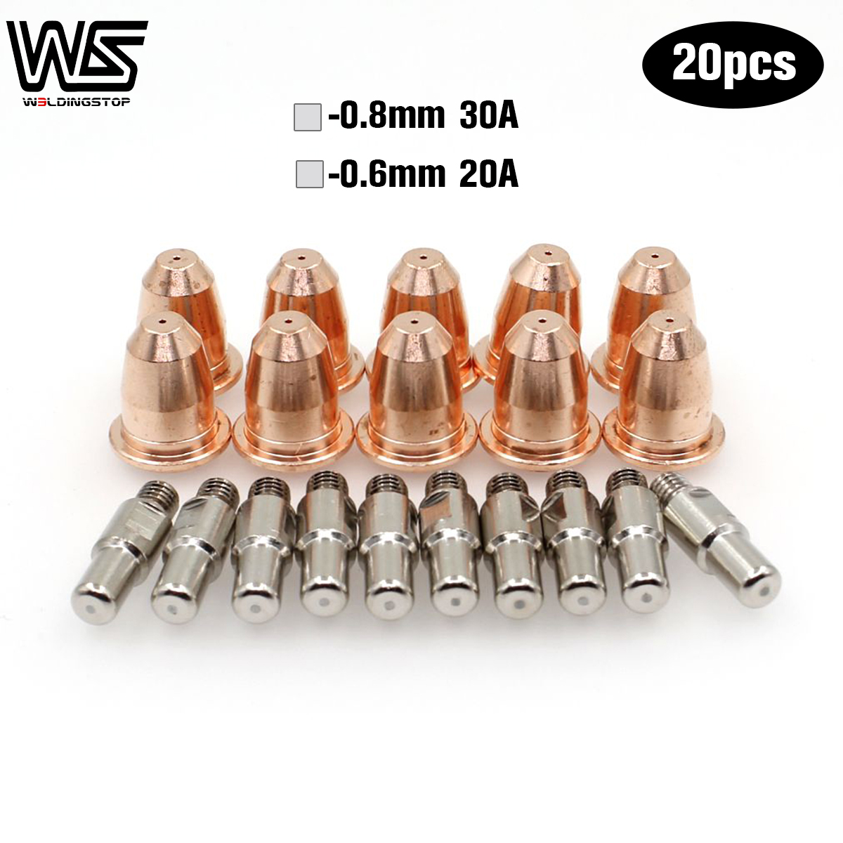 プラズマトーチ S45 CUT55 PT-40 PT40 IPT-40 IPT-60 PT60 HC4000 PR0110 電極 PD0116 ノズルチップ Telwin プラズマ 34 PKG/20 に適合
