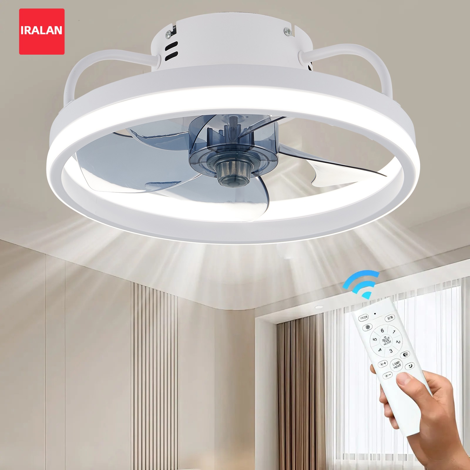 シーリングファンリモコンとライト LED ランプファンスマートサイレントシーリングファン寝室リビングルームの装飾シーリングランプ