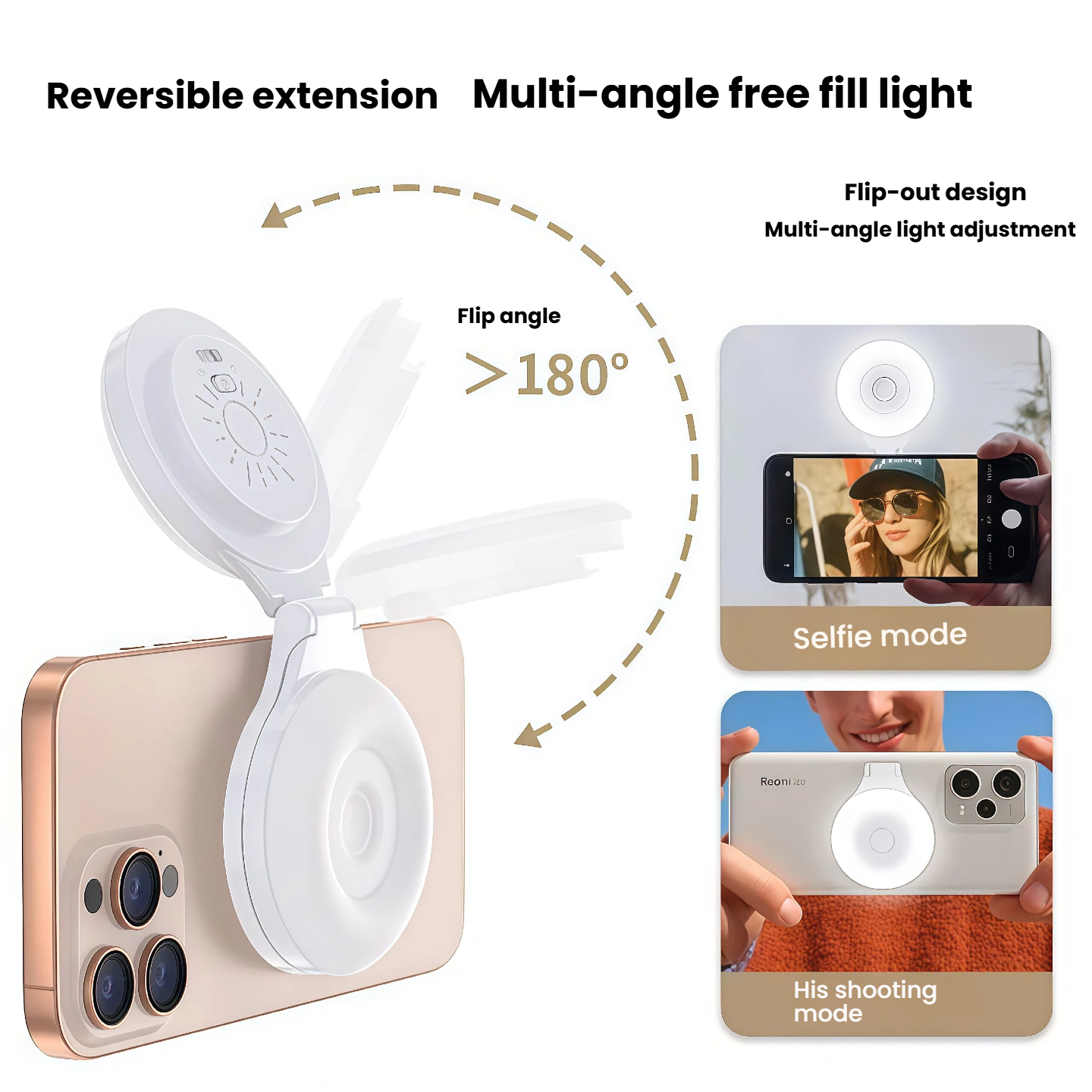 Magsafe 磁気電話補助ライトポータブル Selfie ビューティーライト携帯電話用ミニスタンド